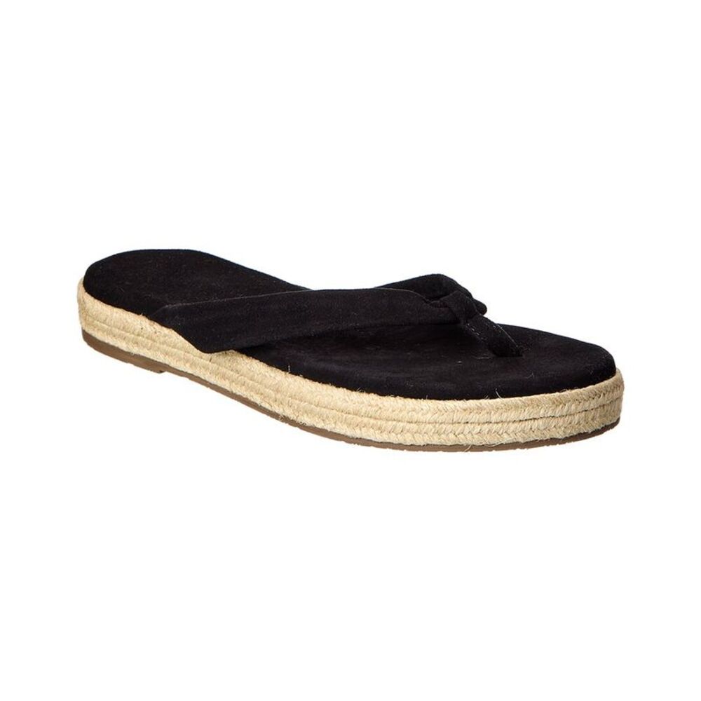 TKEES Black Espadrille-Style Flip Flop Sandal
